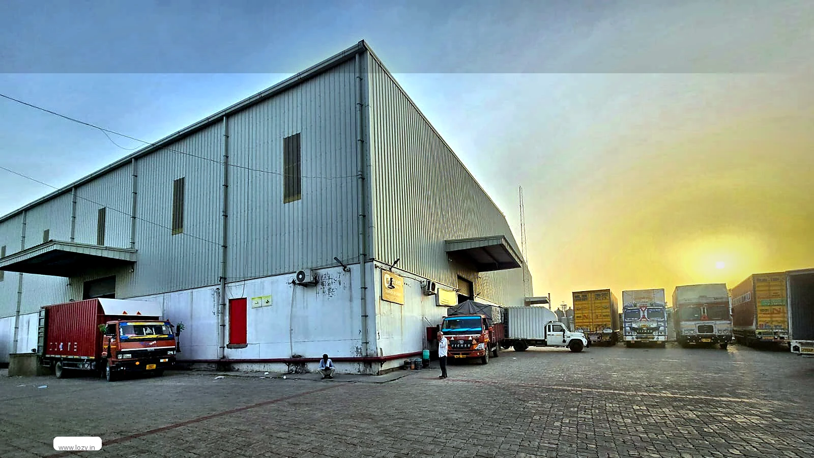 Warehouse gable elevation and paved yard at Murthal, Sonipat, Haryana