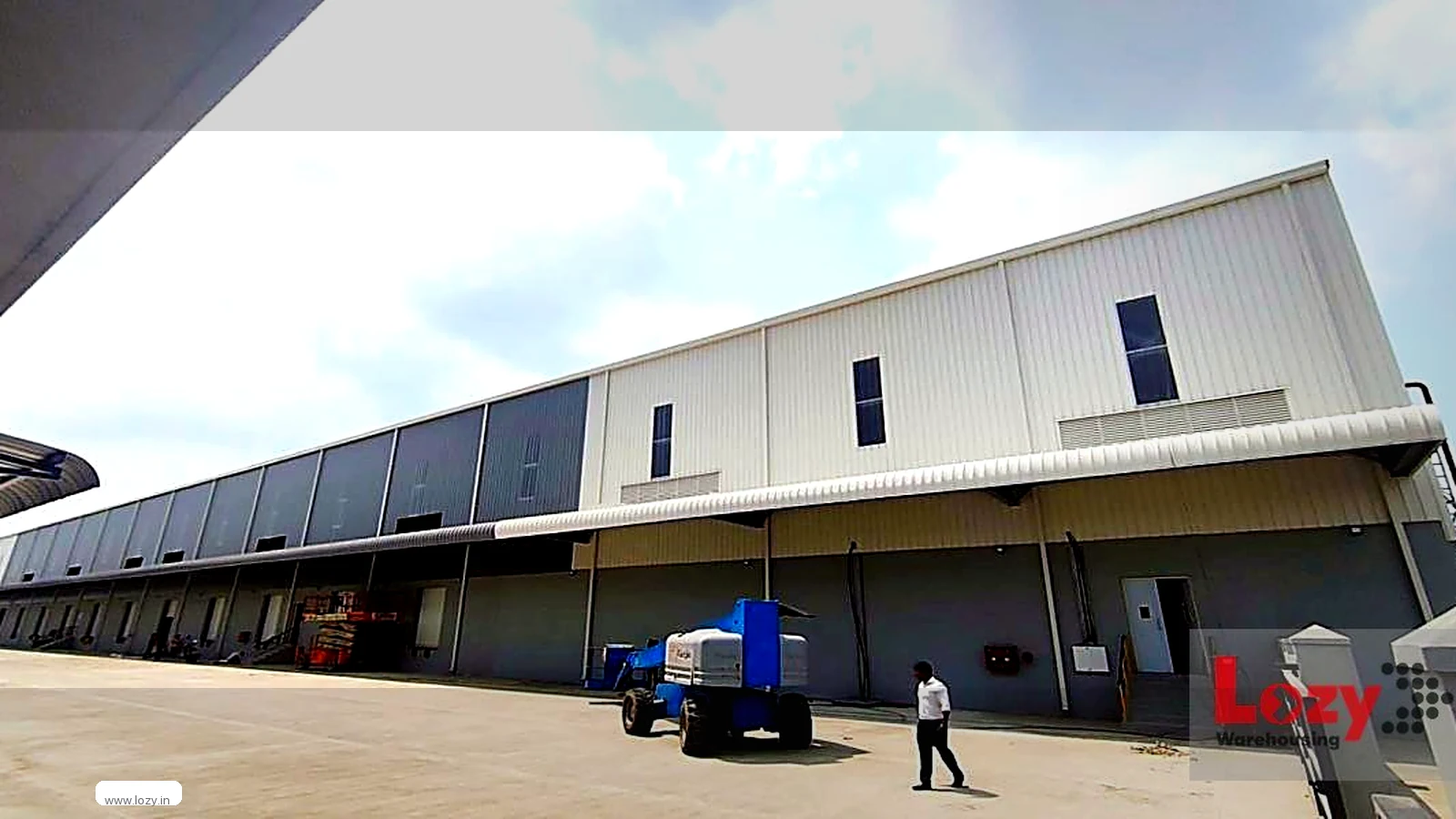 Bagged stock and racked pallet positions on a warehouse floor serving Telangana