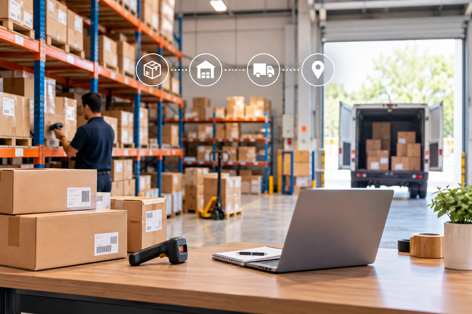 E-commerce warehouse storage and inventory management facility